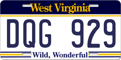 WV license plate DQG929