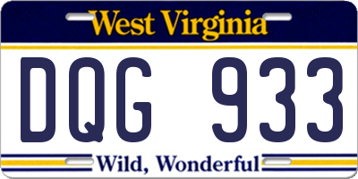 WV license plate DQG933