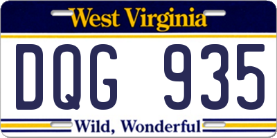 WV license plate DQG935