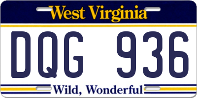 WV license plate DQG936