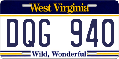 WV license plate DQG940