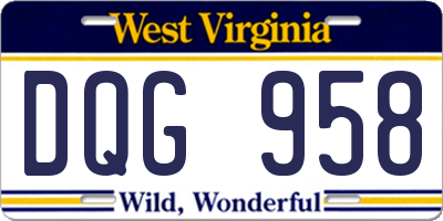 WV license plate DQG958