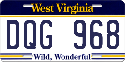 WV license plate DQG968