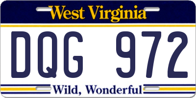 WV license plate DQG972