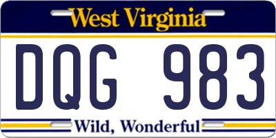 WV license plate DQG983