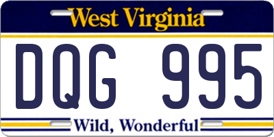 WV license plate DQG995