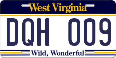 WV license plate DQH009