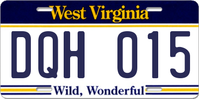 WV license plate DQH015