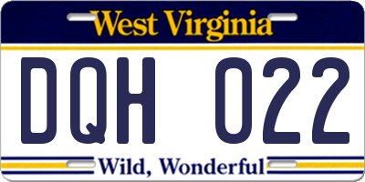 WV license plate DQH022