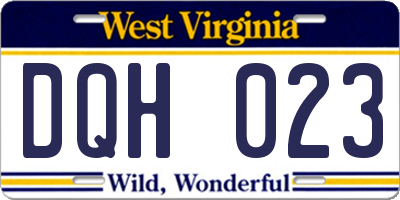 WV license plate DQH023