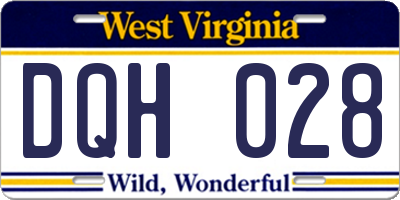 WV license plate DQH028
