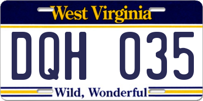 WV license plate DQH035