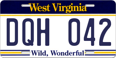 WV license plate DQH042