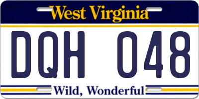 WV license plate DQH048