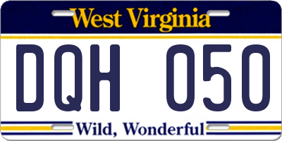 WV license plate DQH050