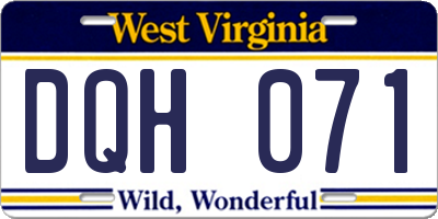 WV license plate DQH071