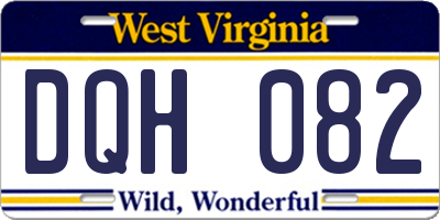 WV license plate DQH082