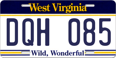 WV license plate DQH085