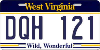 WV license plate DQH121