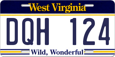 WV license plate DQH124