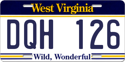 WV license plate DQH126