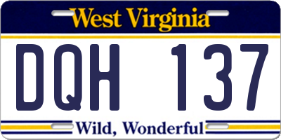 WV license plate DQH137