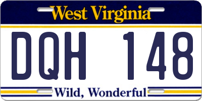 WV license plate DQH148
