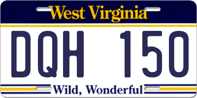 WV license plate DQH150