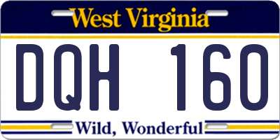 WV license plate DQH160
