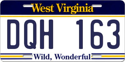 WV license plate DQH163