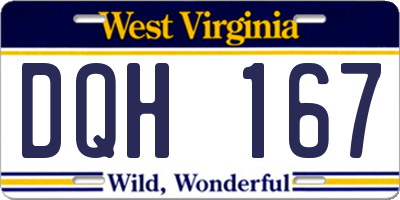 WV license plate DQH167