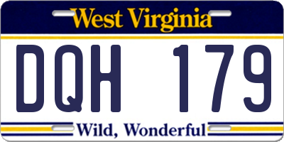 WV license plate DQH179