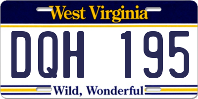 WV license plate DQH195