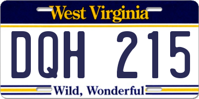 WV license plate DQH215