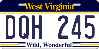 WV license plate DQH245