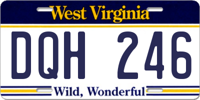 WV license plate DQH246