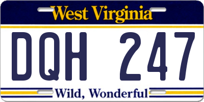 WV license plate DQH247