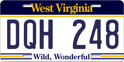 WV license plate DQH248