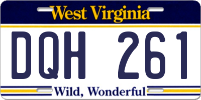 WV license plate DQH261