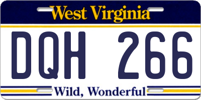 WV license plate DQH266