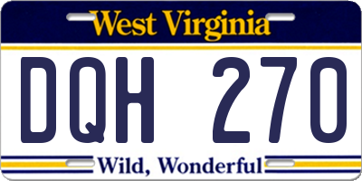 WV license plate DQH270