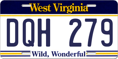 WV license plate DQH279