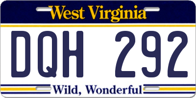WV license plate DQH292