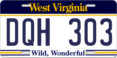 WV license plate DQH303