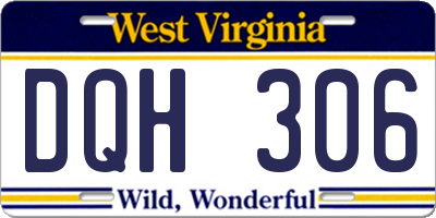 WV license plate DQH306