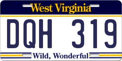 WV license plate DQH319