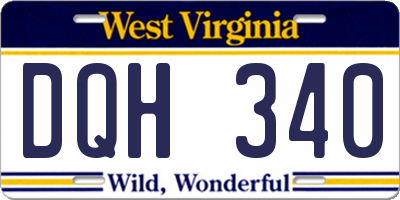 WV license plate DQH340