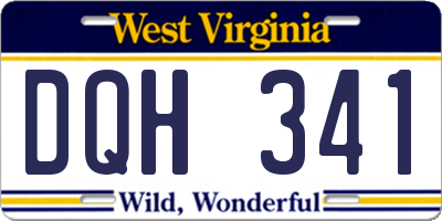 WV license plate DQH341