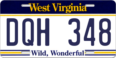 WV license plate DQH348