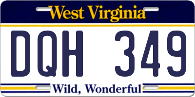 WV license plate DQH349